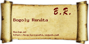 Bogoly Renáta névjegykártya